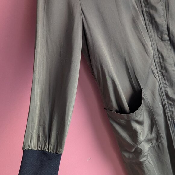 Soia & Kyo Bia Bonsai Green Modal Satin Unlined Long Bomber Jacket - Picture 7 of 12